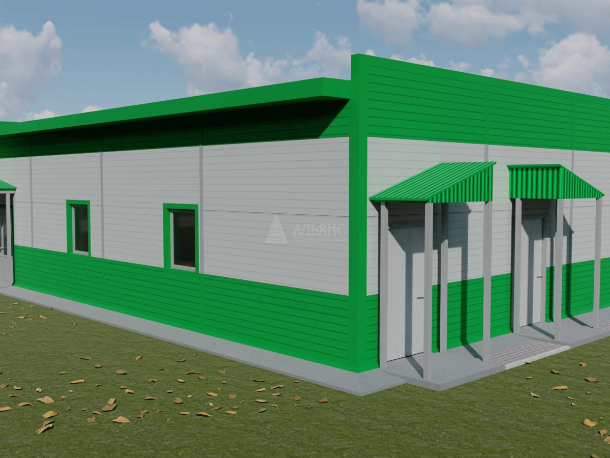3D визуализация Контрольно-пропускной пункт из сэндвич-панелей - фото 2