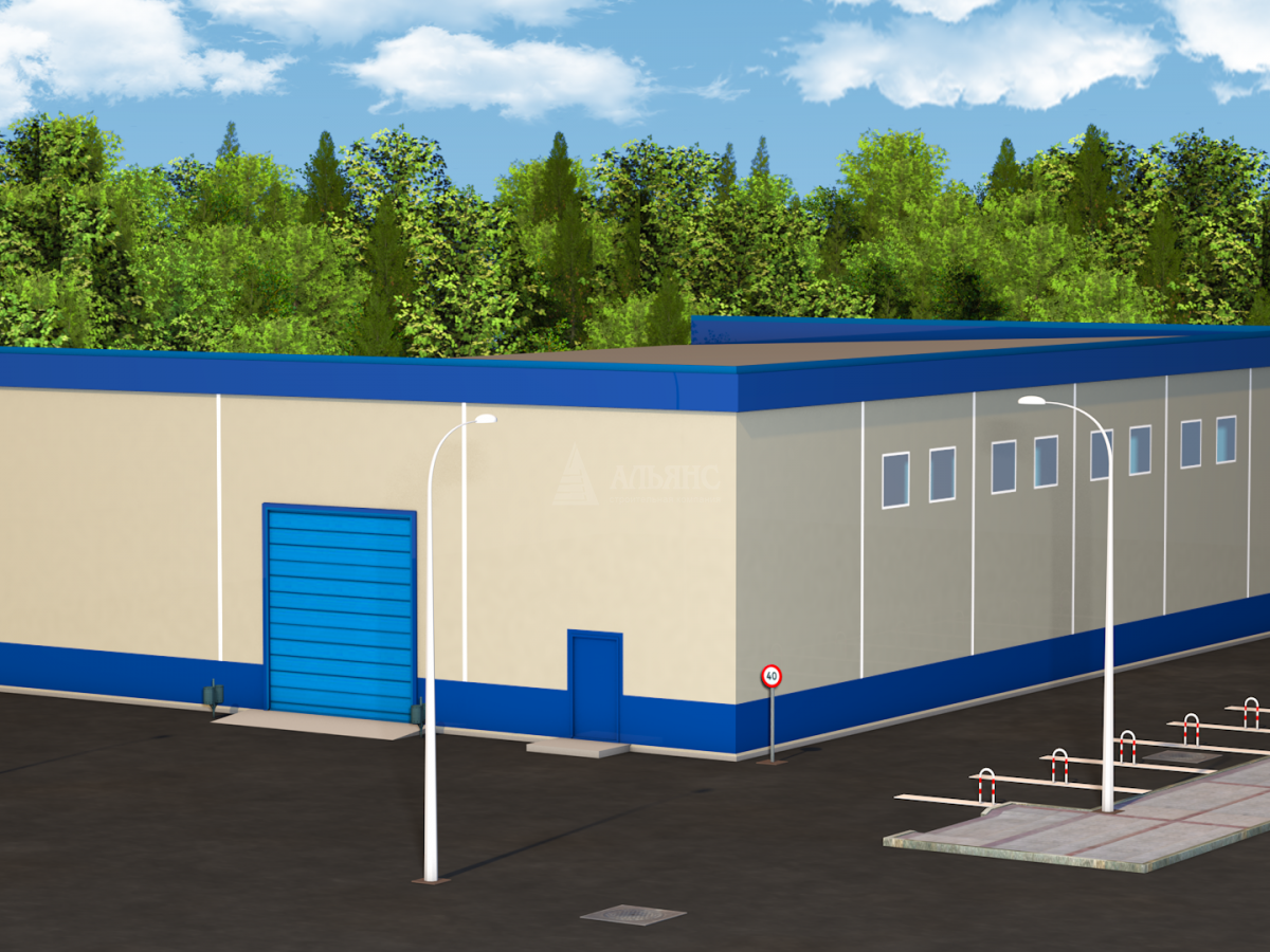 3D визуализация Склад-ангар готовой продукции из сэндвич-панелей - фото 9