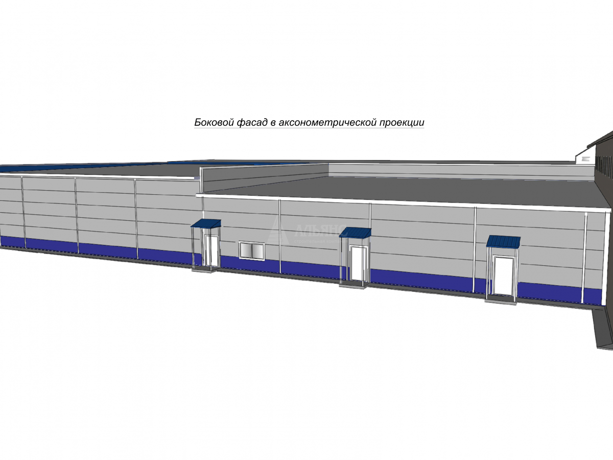 3D визуализация Ангар-склад из сэндвич-панелей - фото 7